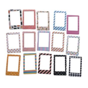 30 Pcs Striped Dots Paper Picture Frame Stickers Phote Album Border Sticker Journal Planner Scrapbooking Supplies
