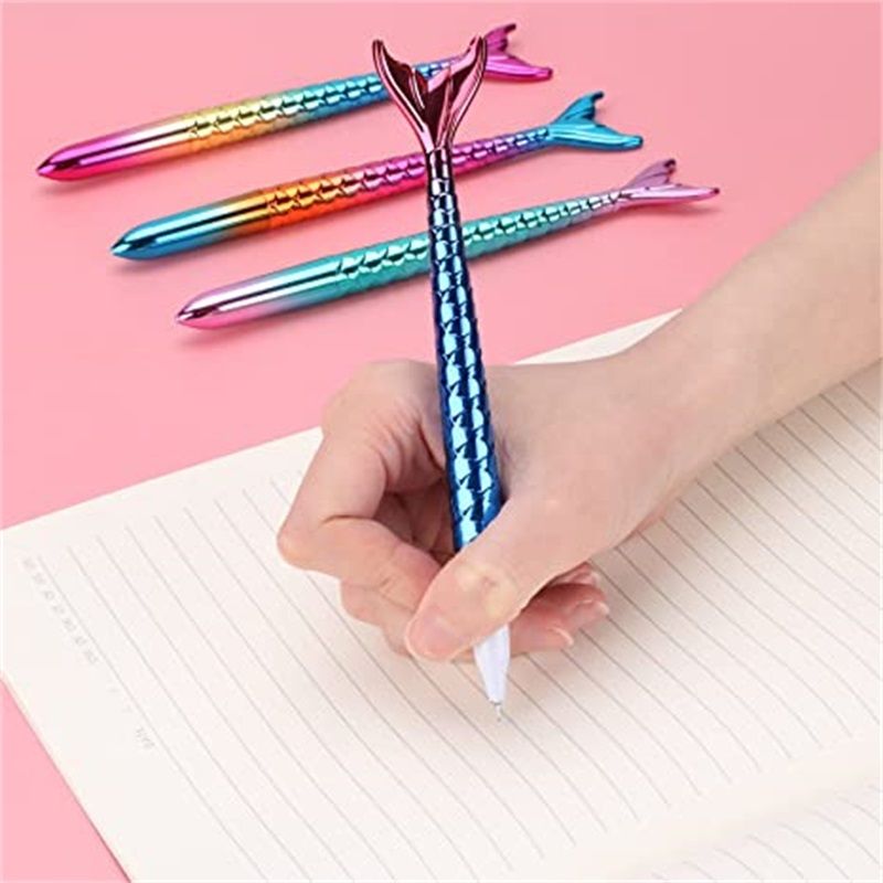 5 Pcs Mermaid Design Ballpoint Pens Student Stationery Supplies