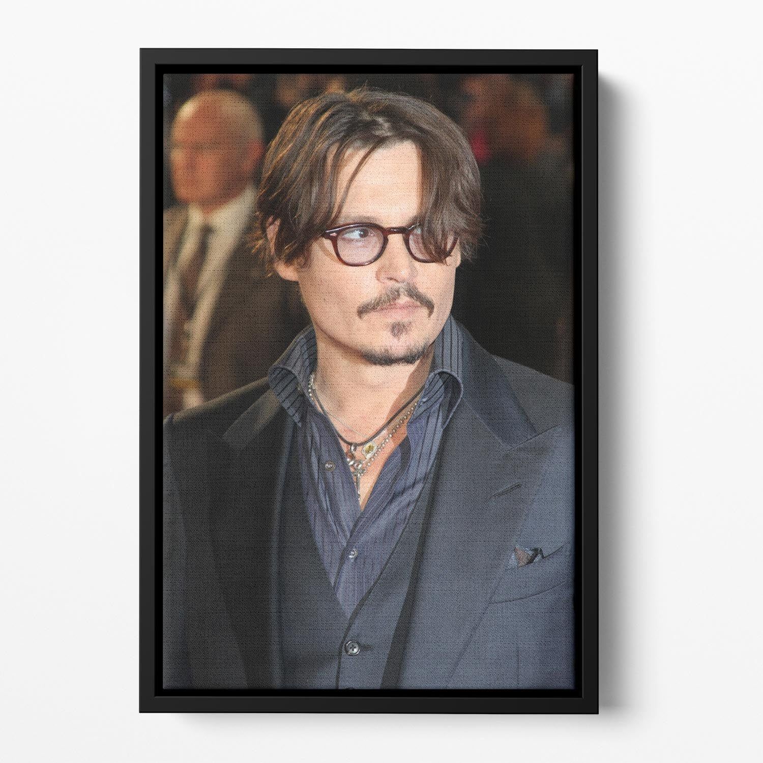 Johnny Depp At The European Premiere Of The Rum Diary Floating Framed Canvas